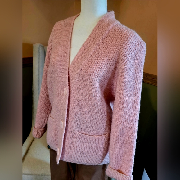 Vintage 80's Pastel Chunky Cardigan - Picture 2 of 3